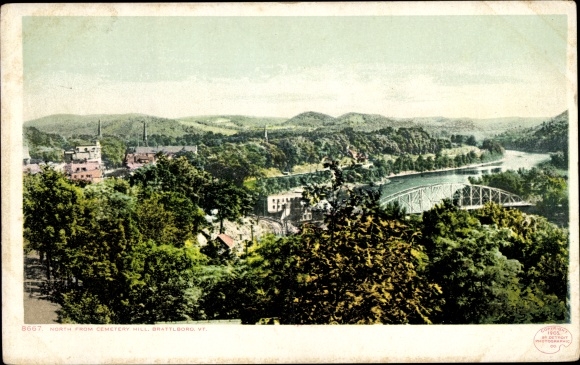 Ak Brattleboro Vermont USA, ten noorden van Cemetery Hill