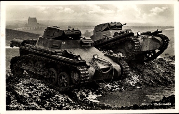 Wehrmacht tanks in the field