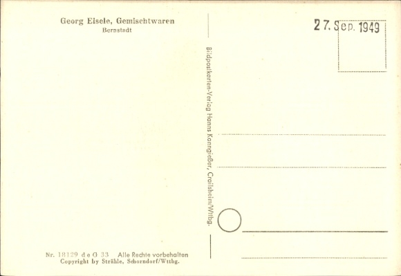Postcard Bernstadt on the Swabian Alb, aerial photograph