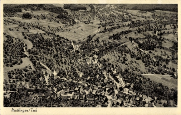 Postcard Neidlingen an der Teck Baden Württemberg, aerial photograph
