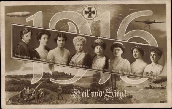 PC Heil und Sieg, Empress Auguste Viktoria, Princesses, Cecilie, year 1915, NPG 5029