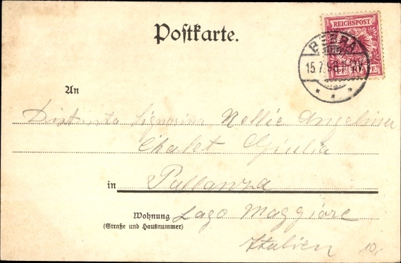 Chromo-Litho Bebra Hesse, Breitenbach, train station, total view, Hotel Schlueter