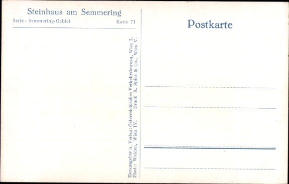 Postcard Steinhaus am Semmering Styria, landscape with mountains, road, houses, Steinhaus am Semmer