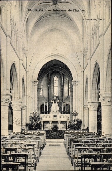 Ak Bougival Yvelines, Interieur de l'Eglise