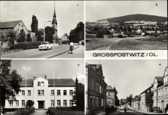 Ak Großpostwitz in der Oberlausitz Sachsen, Panorama, Rat der Gemeinde, Hauptstraße