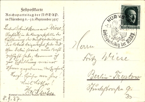 KP artystyczna Klein, Richard, Zlot Partii Nazistowskiej w Norymberdze 1937