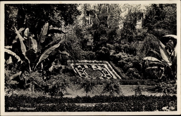 Postcard Zittau Sachsen, flower clock at the city nursery