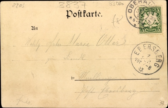 Postcard Reisach Oberaudorf in Upper Bavaria, view of the place