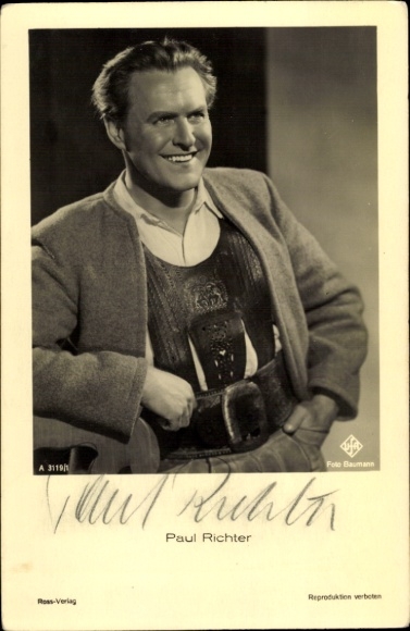 Postcard Actor Paul Richter, Portrait, Ross 3119/1, Autograph