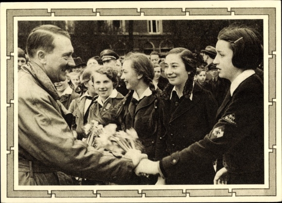 Postal stationery Postcard Führer and Reich Chancellor Adolf Hitler, well-wishers, BDM