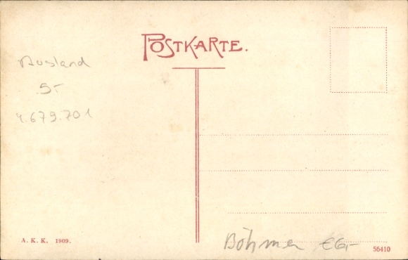Postcard Karlsbad in Baden, villas in the Westend, trees, path, sophisticated architecture