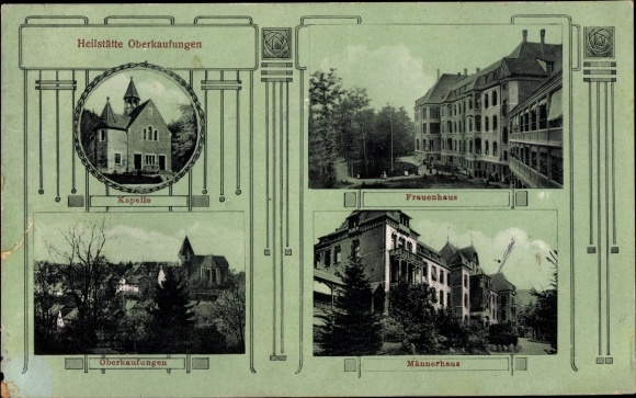 Postcard Oberkaufungen Kaufungen Hessen, sanatorium, women&#39;s shelter, men&#39;s shelter, total view