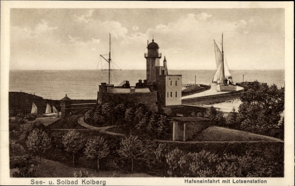 Postcard Kołobrzeg Kolberg Pomerania, lighthouse