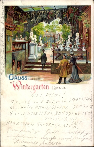 Chromo-Litho Hanseatic City of Lübeck, Winter Garden