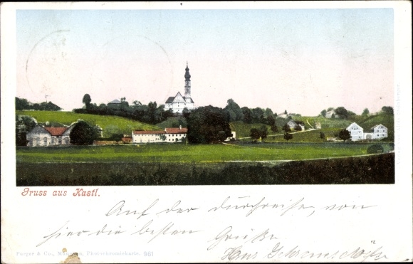 Postcard Kastl district of Altötting Upper Bavaria, general view