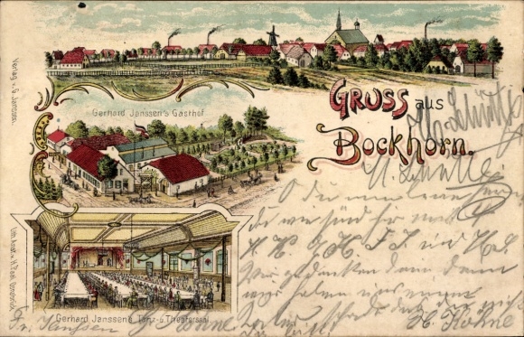 Chromo-Litho Bockhorn in Oldenburg Friesland, inn, interior view
