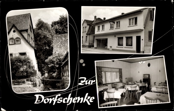 Ak Laudenbach an der Bergstraße, Gastwirtschaft und Metzgerei Zur Dorfschänke