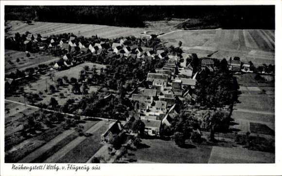 Postcard Neuhengstett Althengstett in the Black Forest Württemberg, aerial photograph