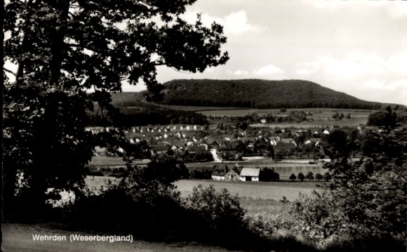 Postcard Wehrden Beverungen an der Weser, Panorama