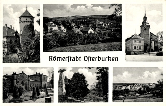 KP Osterburken w dzielnicy Neckar Odenwald, panorama miasta, Kilianskirche, wieża miejska