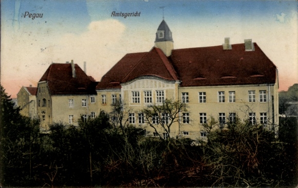 Postcard Pegau in Saxony, District Court