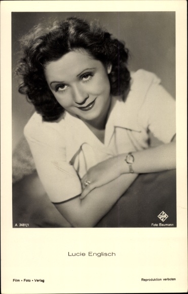 Postcard Actress Lucie Englisch, Portrait, Ufa Film
