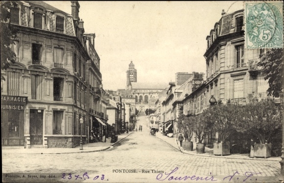 Postcard Pontoise Val d&#39;Oise, Rue Thiers