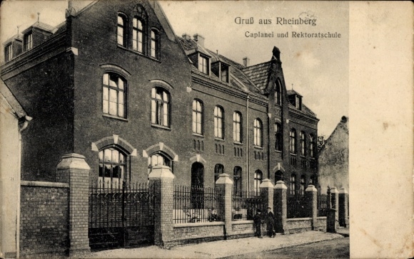 Ak Rheinberg am Niederrhein, Caplanei, Rectoraatschool