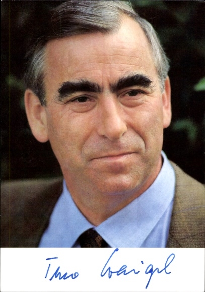 foto politicus Theo Waigel, handtekening