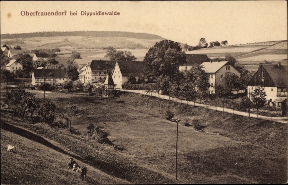 Postcard Oberfrauendorf Glashütte in the Eastern Ore Mountains, view of the town