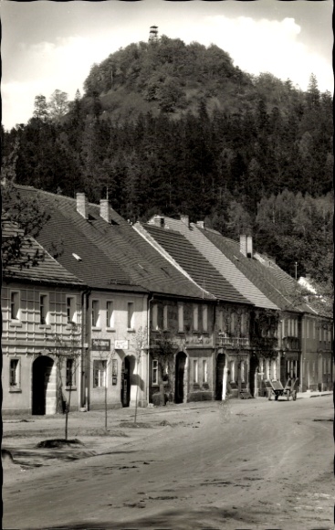 Ansichtkaart Neustadt am Kulm Beieren, straatzicht, Eduard Pecher, herberg