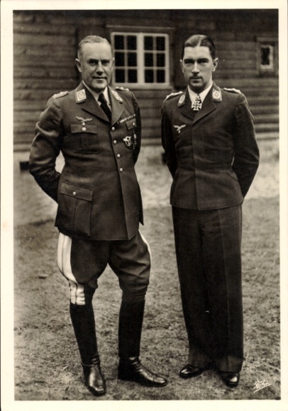 Ak General der Flieger Karl Bodenschatz, Ritterkreuzträger, Oberst Werner Mölders, Luftwaffe