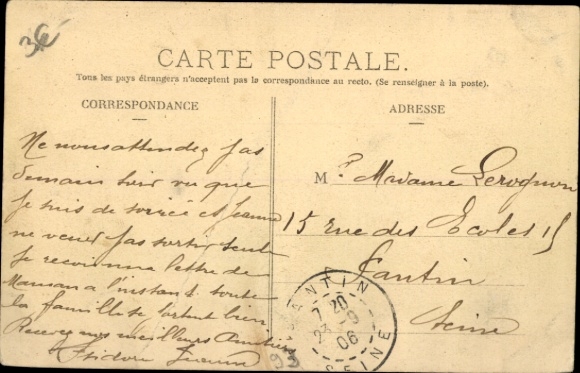 Postcard Neuilly Plaisance Seine Saint Denis, Avenue des Peupliers, Avenue Faidherbe, Church
