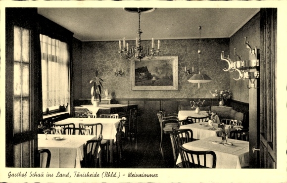 Postcard Tönisheide Velbert in North Rhine Westphalia, Gasthof Schau ins Land, wine room