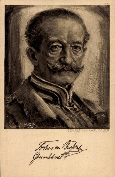 Artist Postcard Bauer, Karl, Colonel General Moritz von Bissing, portrait
