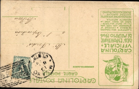 Postcard Milano Mailand Lombardia, Exhibition 1906, Monument to Cavour