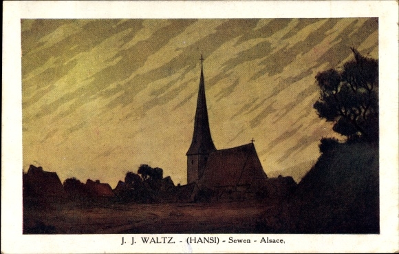 Artist PC Hansi / Jean Jacques Waltz, Sewen Alsace Haut Rhin, Église