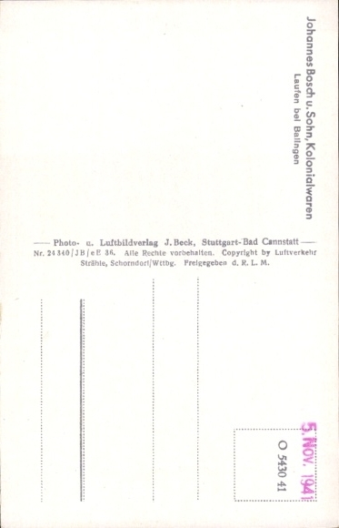 Postcard Laufen an der Eyach Albstadt in the Zollernalbkreis, aerial photograph