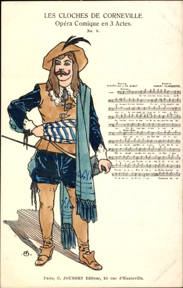 Song Postcard Les Cloches de Corneville, Opéra-Comique en 3 Actes, Robert Planquette