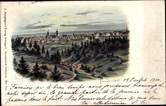 Artysta lito Perlberg, F., Freudenstadt w północnym Schwarzwaldzie, panorama