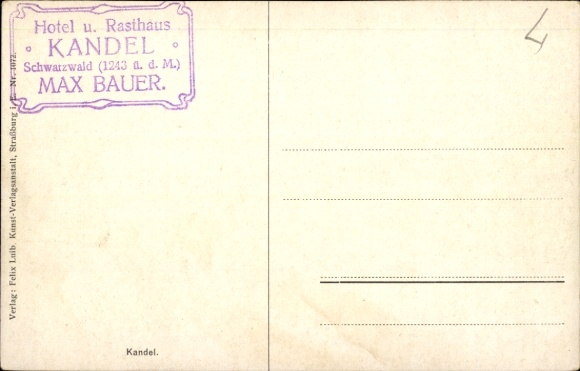 Postcard Kandel in the Palatinate Bienwald, Hotel and Rasthaus Kandel