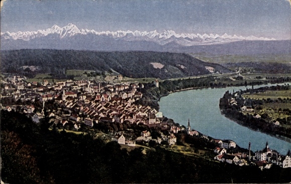 Postcard Waldshut Tiengen am Hochrhein Baden Wüttemberg, Säntis, Panorama