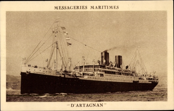Ak Paquebot D'Artagnan, Stoomschip op zee, Messageries Maritimes, MM