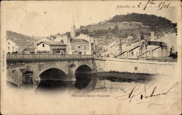 KP Nogent Joinville Haute Marne, most nad Marną, kładka dla pieszych, architektura historyczna, L...