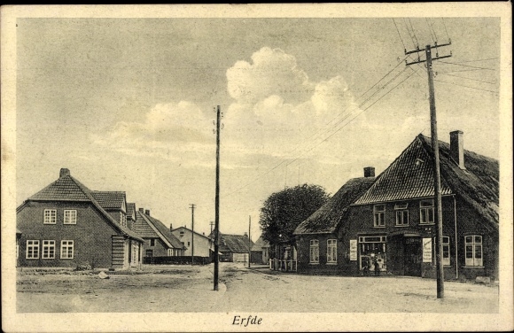 Ak Erfde in Sleeswijk-Holstein, straatgedeelte in de stad, bedrijf