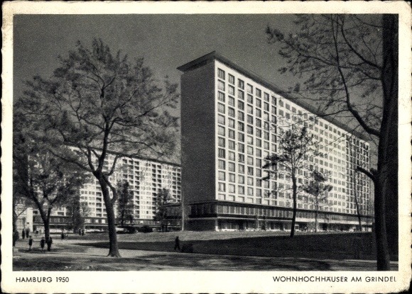 Postcard Hamburg Eimsbüttel Rotherbaum, Grindel, residential high-rises