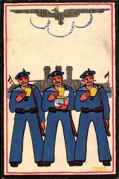 Artist PC Koken, Aenne, H. Bahlsens Biscuit Factory Hanover, Sailors, Imperial Navy, I. WW