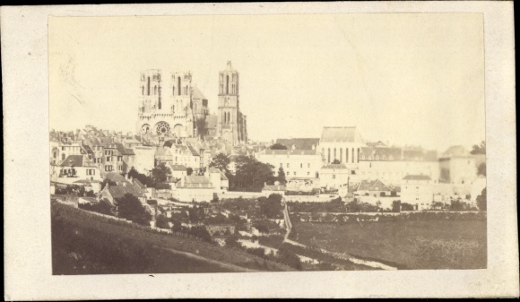 CdV Laon Aisne, General view, Cathedral