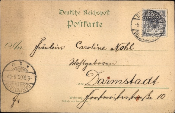 Litho Darmstadt in Hessen, Truppenübungsplatz, Preuß. Stabsgebäude, Zeltlager, Restauration