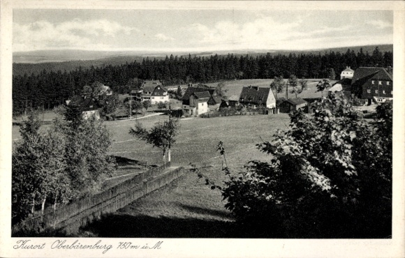 Ak Oberbärenburg Altenberg im Erzgebirge, Gesamtansicht